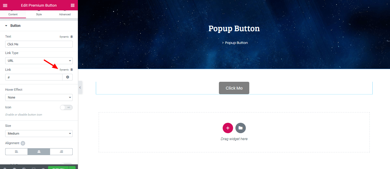 link pop-up to a button on elementor 