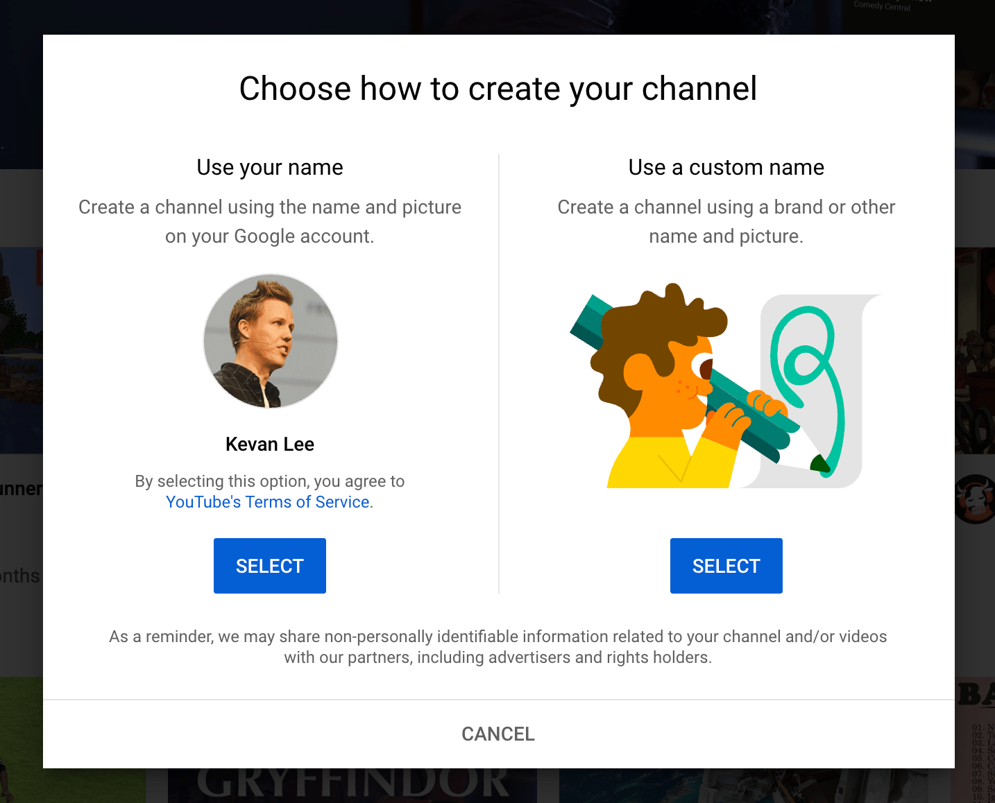 How to create a youtube channel